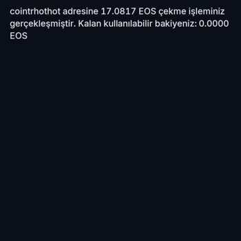 BTCTURK EOS Çekme İşlemi