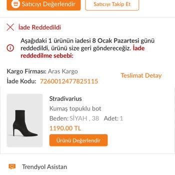Stradivarius Yanlış Bot Gönderimi