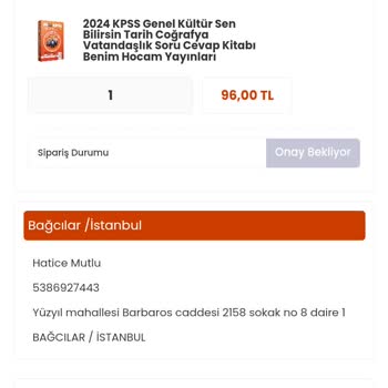 YKMkitap Siparişim Onay Bekliyor Ve İletişim Sorunları
