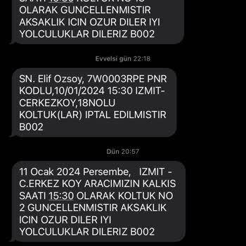 Buzlu Turizm Otobüs Bileti Ve Koltuk Güncellemeleriyle İlgili Müşteri Memnuniyetsizliği
