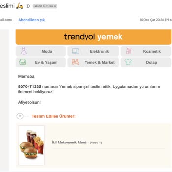 Trendyol Yemek Para İademi Vermiyor