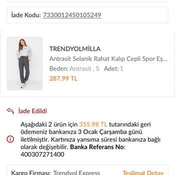 Trendyol Ürünü Kaybedip Ücret İademi Yapmadılar