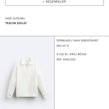 Zara Ürün Yanlış Gönderilmesi