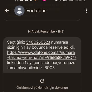 Vodafone Numara Rezerve Sistem Hatası