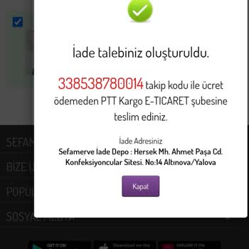 Sefamerve İnternetten Alışverişte İade Süreci Sorunları
