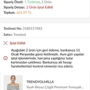 Paycell Trendyol Milla İade Sorunu