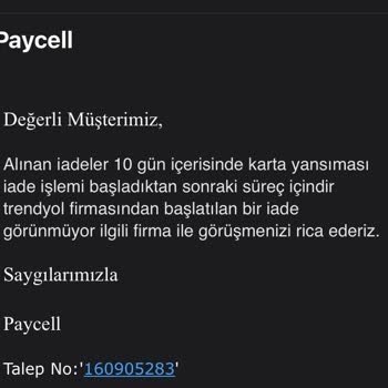 Paycell Trendyol Milla İade Sorunu