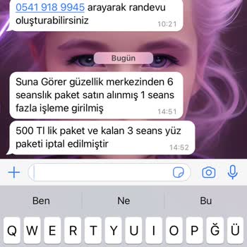 Suna Görer Güzellik Merkezi (Gebze) Gebze'deki Güzellik Merkezinde Yaşanan Ücret İade Talebi