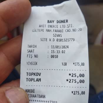Baydöner Sivas Şubesinde Eksik Menü Sorunu
