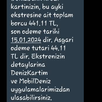 Denizbank Kullanılmayan Karta Yıllık Aidat