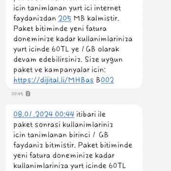 Turkcell Hatalı Bilgilendirme Ve Paket Aşımı
