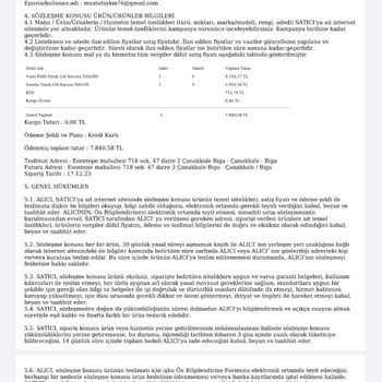 Minar Mobilya 17 12 2023 Tarihinde Sipariş Verdiğim Siparişte Mağduriyet