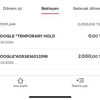 Google Onaysız Kredi Kartlarından Para Çekmesi