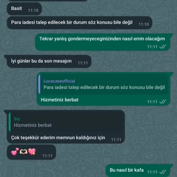 Luca Case Official Hizmet Kalitesi Hayal Kırıklığı Yarattı