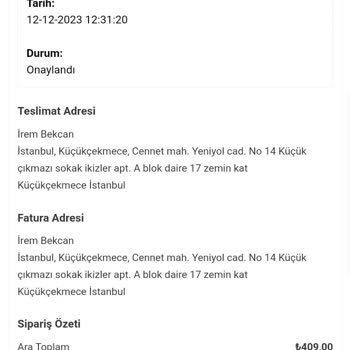 Charmé Butik İnternet Mağazasından Pantolon Siparişim Gelmedi Ve İade Sorunu