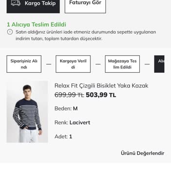 DeFacto Da Alışveriş Böyle Oluyor M Sipariş Veriyorum XL Gönderiyor