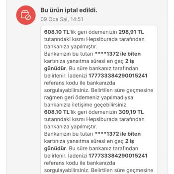 Yapı Kredi Bankası Sipariş İptalinde Yapı Kredi Word Puanı İade Etmiyor