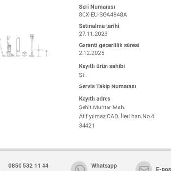 Dyson Su Çekme Garantiye Girmedi