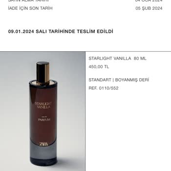 Zara Parfümün Esansı 5 Gün Dayandı