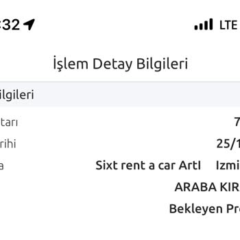 Sixt Depozitoyu Geri Ödemiyor