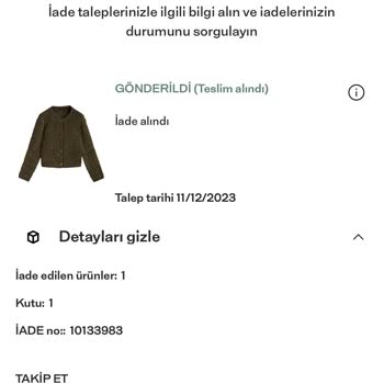 Massimo Dutti Kargo Şirketi İade Ettiğim Ürünü Kaybetti