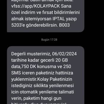 Vodafone Hediye İnternetimi Vermedi