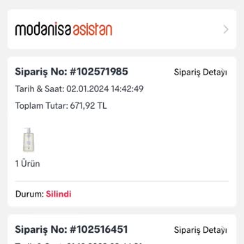 Modanisa İkinci Kez Sipariş İptali