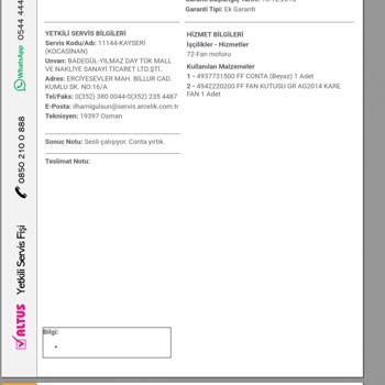 Arçelik Altus Buzdolabı Geciken İlgisizlik