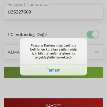 Passolig Bilet Alma Sorunu: T.C. Tanıma Hatası!