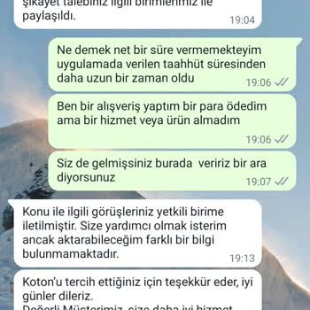 Koton Teslimat Süresinde Gecikme Ve Teslimata Dair Güvence Sorunu