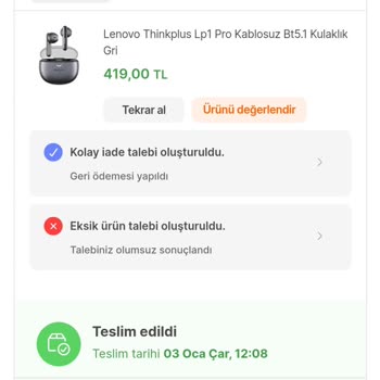 Hepsiburada Da Kazanmış Olduğum İndirimim Eksik Ürün Yüzünden Gitti