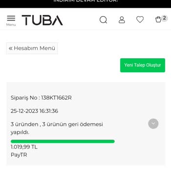 Tuba Butik Para İadesi Yapmıyor