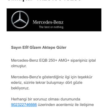 Mercedes-Benz Rezervasyon Ücret Geri Ödenmemesi