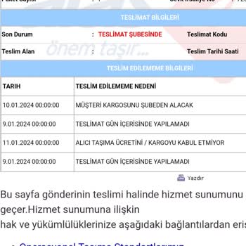 Aras Kargo Ürünüm Teslim Edilmedi