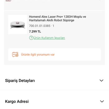 Homend Bozuk Ürün Akıllı Süpürge