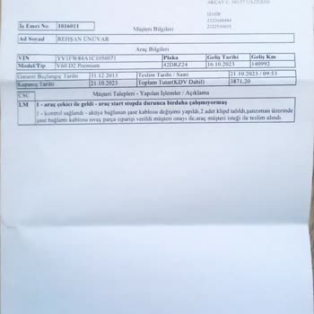 Volvo Servisi Yanlış Parça Değişti Merkez İlgisiz