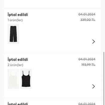 H&M Yetersiz Stok Sebebiyle Sipariş İptali