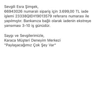 Karaca Züccaciye Hamur Makinesi Para İadesi Yapmıyorlar
