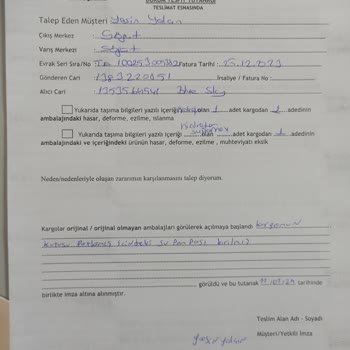 Sürat Kargo Kargo Hasarı Ve İlgisiz Personel Davranışı