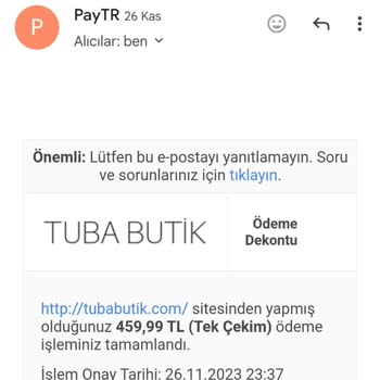 Tuba Butik Yanlış Sipariş