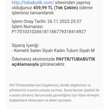 Tuba Butik Yanlış Sipariş
