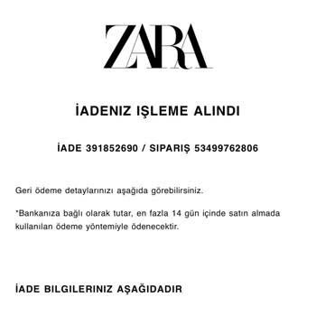 Zara Sattığı Ürünün Yok Olması