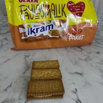 Ülker 3'lü İkram Bisküvisi Yanık Çıktı