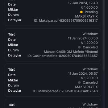 Casinom Para Vermiyor Ödeme Alamıyorum