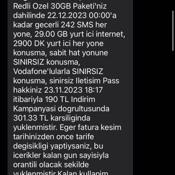 Vodafone Yanlış Tarife Veriyor