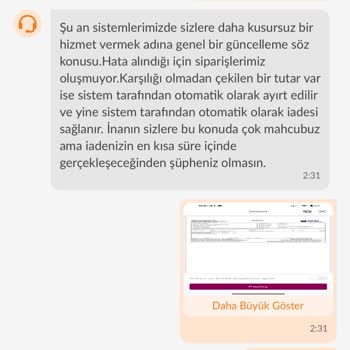 Trendyol GO Sipariş Sorunu Ve İade Beklentisi