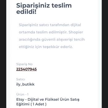 Shopier Sahte Etsy Eğitimi