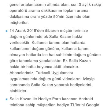 Turkcell Doğum Günümde Ek Salla Kazan Hakkı Vermedi!