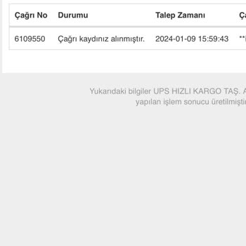 UPS Türkiye Fiyasko Gönderileri Teslim Almıyor