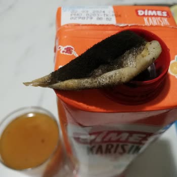 Dimes Meyve Suyu Kutusundan Çıkan Siyah Şey